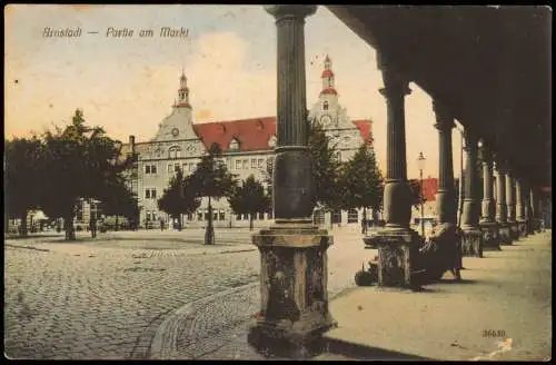 Ansichtskarte Arnstadt Partie am Markt 1911