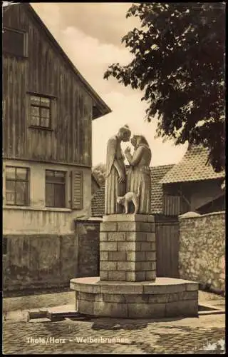 Ansichtskarte Thale (Harz) Partie am Weiberbrunnen zur DDR-Zeit 1963