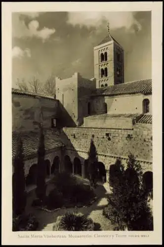 .Italien Italia Santa Maria Vilabertrán Monasterio, Claustro y Torre 1956