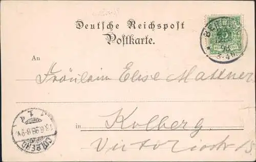 Studentika Vandalia Berlin Heraldik  Burschenschaft 1898  Stempel Kolberg