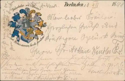 Studentika Vandalia Berlin Heraldik  Burschenschaft 1898  2 Schlawe