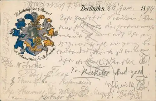 Studentika Vandalia Berlin Heraldik  Burschenschaft 1899  5 Schlawe