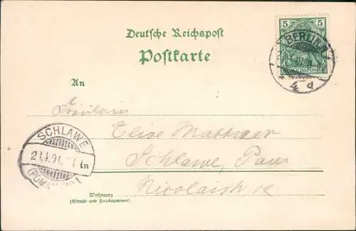 Ansichtskarte  Berlin Studentika Burschenschaft Vandalia Heraldik 1901  6