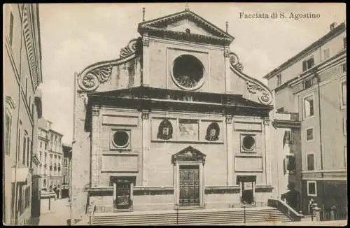 Cartoline Rom Roma Facciata di S. Agostino 1917  Italien Italia