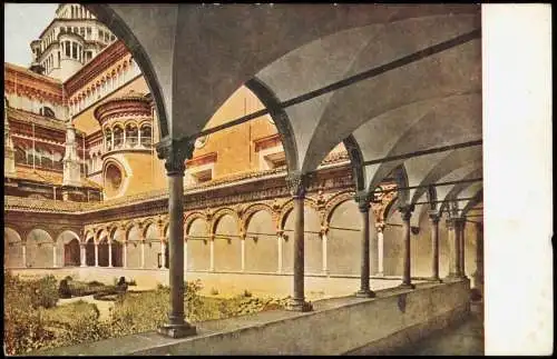 Cartoline Pavia Certosa di Pavla Il Chiostro 1911  Italien Italia