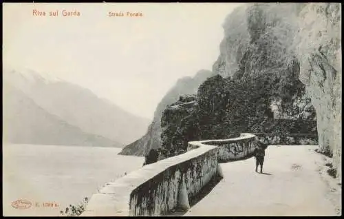 Riva del Garda Umland-Ansicht, Gardasee Strasse, Strada Ponale 1910