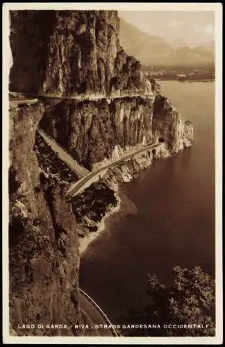 Cartoline Riva del Garda LAGO DI GARDA STRADA GARDESANA OCCIDENTALE 1930