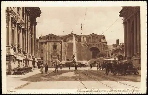 Cartoline Rom Roma Terme di Diocleziano e Fontana delle Najadi 1920