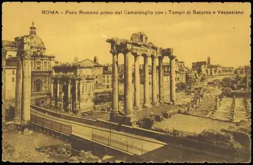 Rom Roma Foro Romano preso dal Campidoglio con i à Tempii di Saturno  1910