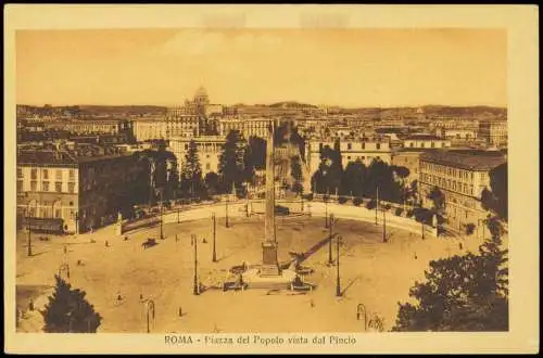 Cartoline Rom Roma Piazza del Popolo vista dal Pincio 1910