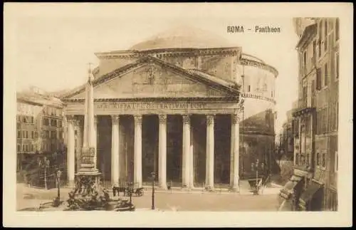 Cartoline Rom Roma Strassen Partie am Pantheon 1910