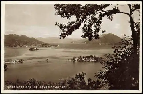 Cartoline .Italien Italia LAGO MAGGIORE LE ISOLE E PALLANZA 1934