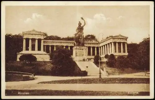 Ansichtskarte Ludwigsvorstadt-München Bavaria mit Ruhmeshalle 1932