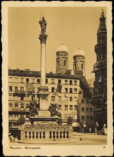 Ansichtskarte München Marienplatz - Fotokarte 1951  gel. Notopfer Berlin