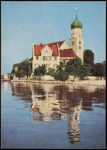 Wasserburg am Bodensee Kirche und Pfarrhaus in Bild und Spiegelbild 1961