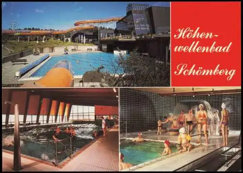 Schömberg (Schwarzwald) Mehrbildkarte Ansichten Höhen-Wellenbad 1980