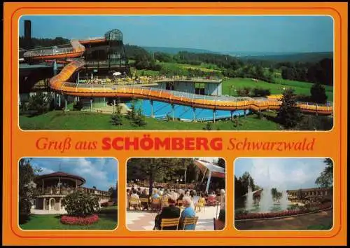 Schömberg (Schwarzwald) Mehrbildkarte mit Ortsansichten  Freibad Wellenbad 1991