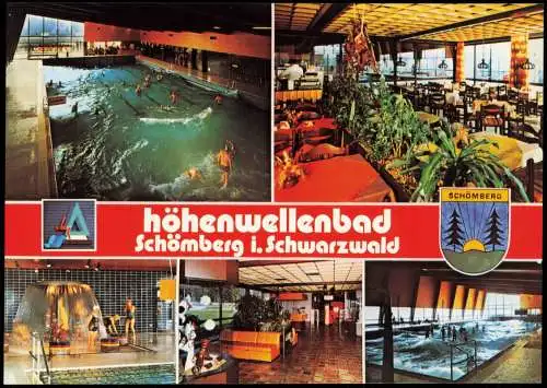 Schömberg (Schwarzwald) Mehrbildkarte  Ortsansichten ua. Wellenbad Innen  1991