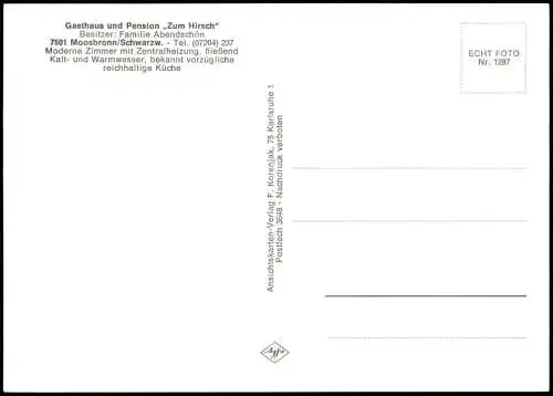 Moosbronn-Gaggenau Feriengrüße aus Moosbronn Telegramm-Stil   1975