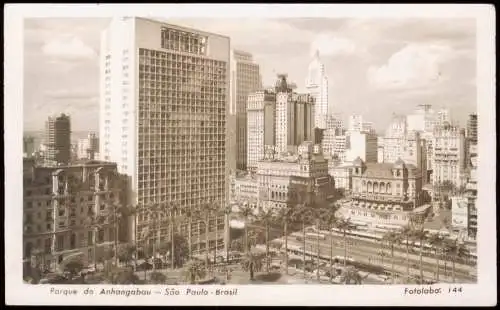 Postcard Sao Paulo Parque do Anhangabau Brasil - Fotokarte 1930