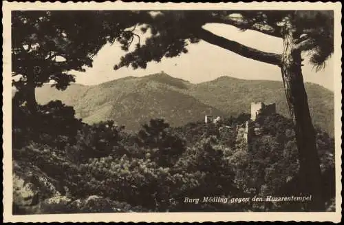 Ansichtskarte Mödling Burg Mödling gegen den Husarentempel 1955