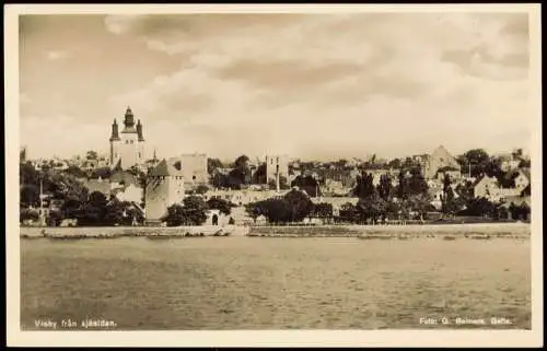 Postcard Wisby Visby Blick auf die Stadt 1955