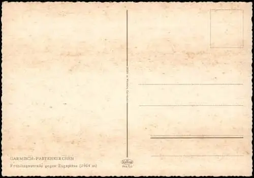 Garmisch-Partenkirchen Frühlingstrasse Blick gegen die Zugspitze 1964