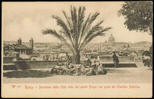 Rom Roma della Città visto dal monte Pincio  parte del Giardino Pubblico 1900