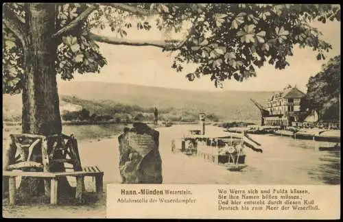 Hannoversch Münden Hann. Münden Weserstein - Abfahrtstelle der Weserdampfer 1918