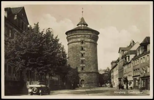 Ansichtskarte Nürnberg Laufergasse Laufertorturm 1933