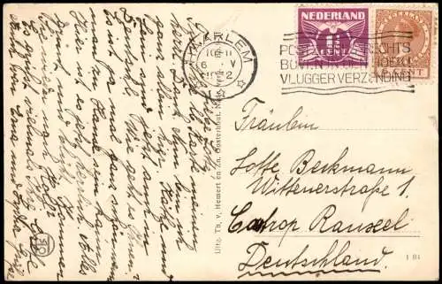 Niederlande  Bloembollenvelden Blumen-Feld 1932   gelaufen mit Stempel HAARLEM