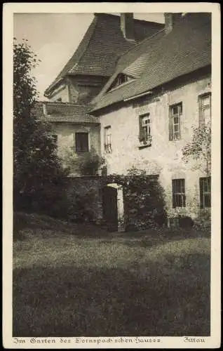 Ansichtskarte Zittau Im Garten des Dornspachschen Hauses 1920