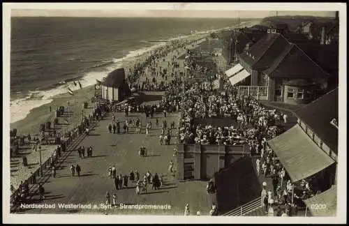 Ansichtskarte Westerland-Sylt Blick auf Strandpromenade - Sylt 1930