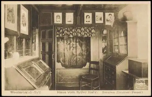 Ansichtskarte Westerland-Sylt Haus vom Sylter Hahn. Bestes Zimmer (Pesel) 1926