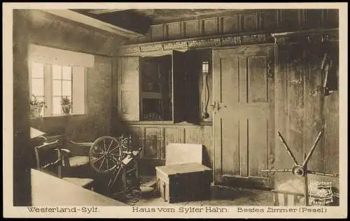 Westerland-Sylt Haus vom Sylter Hahn. Bestes Zimmer Spinnrad 1926