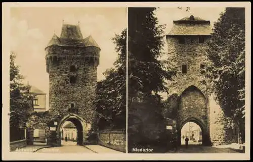 Ansichtskarte Ahrweiler-Bad Neuenahr-Ahrweiler 2 Bild: Obertor. Niedertor 1934