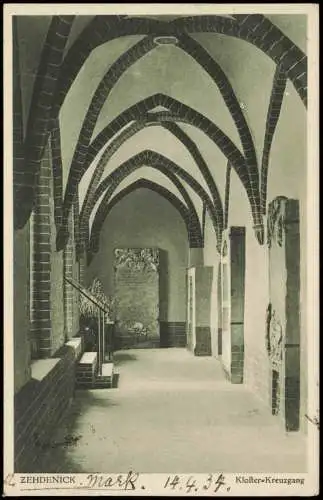 Ansichtskarte Zehdenick Kloster-Kreuzgang 1934