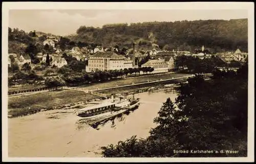 Ansichtskarte Bad Karlshafen Weser Dampfer Hotel Kurhaus - Fotokarte 1934