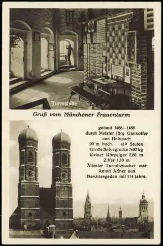 Ansichtskarte München 2 Bild Rathaus und Turmstube 1932