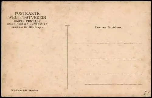 Ansichtskarte München Englischer Garten chinesischer Turm Künstlerkarte 1918