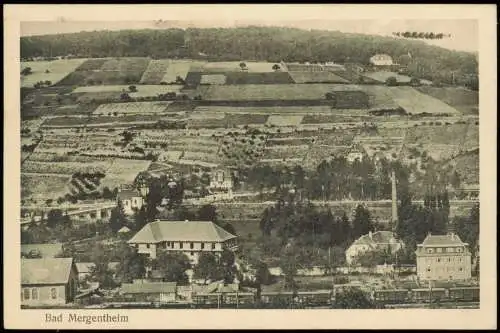 Ansichtskarte Bad Mergentheim Totale Bahnstrecke Zug 1914