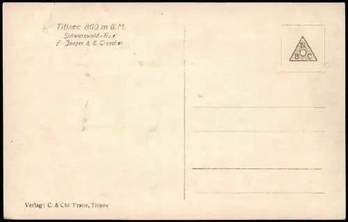 Titisee-Neustadt Schwarzwald-Hotel F .Jaeger & E. Trescher Fotokarte 1926