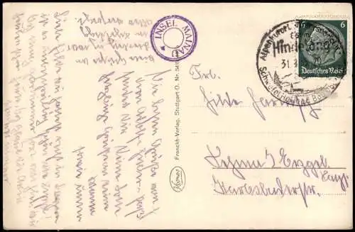Insel Mainau-Konstanz Schloss Castle Langer Gang - Fotokarte 1935