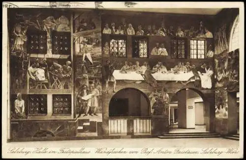 Ansichtskarte Salzburg Festspielhaus Halle Wandfresken 1930