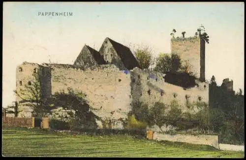 Ansichtskarte Pappenheim Partie an der Ruine colorierte AK 1909
