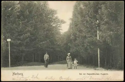 Ansichtskarte Harburg-Hamburg Bei der Majestätischen Aussicht. 1904