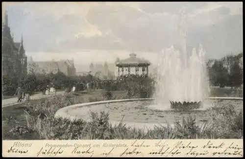 Ansichtskarte Altona-Hamburg Kaiserplatz Promenaden Konzert 1905