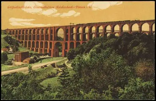 Mylau-Reichenbach (Vogtland) Göltzschtalbrücke Reichenbach - Plauen 1914