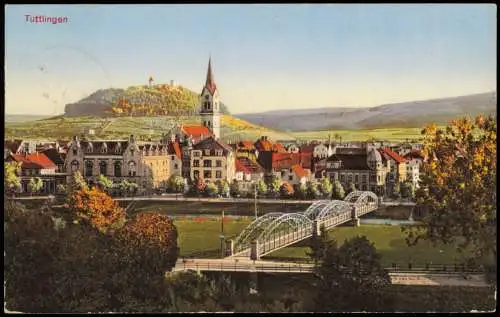 Ansichtskarte Tuttlingen Stadtpartie Brücke 1921