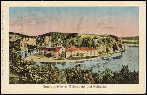 Ansichtskarte Kelheim Kloster Weltenburg Metallik-Effekt 1907 Luna